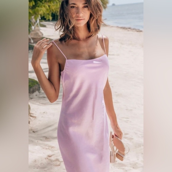 Astr The Label Nwt Bonita Slip Summer Dress In Pink Sz M - Picture 1 of 8